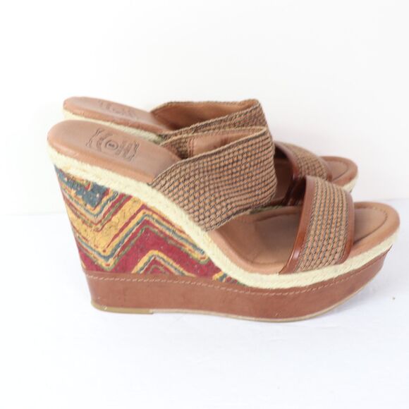 VGC Lucky Brand Candy Cork Wedges 10 - Picture 1 of 9
